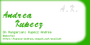 andrea kupecz business card